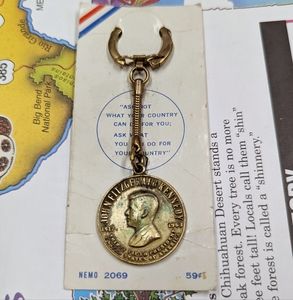 JFK 1960s commemorative coin keychain